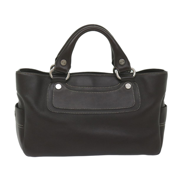 CELINE Hand Bag Leather Brown Auth bs10411 - Picture 13 of 16